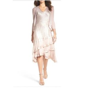 NWT 2PC Komarov Rose/Pink Dress/Jacket MEDIUM